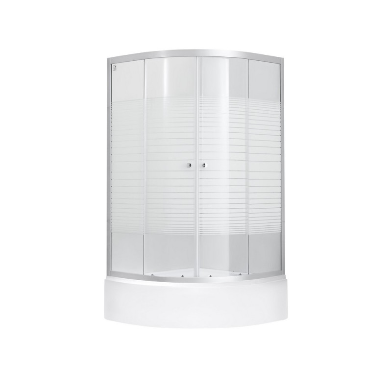 Набір Lidz душова кабіна Wieza SC90x90.SAT.MID.L, скло Linie 4 мм + піддон із панеллю Kupala