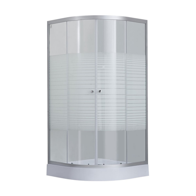 Душова кабіна Lidz Wieza SC80x80.SAT.LOW.L, скло Linie 4 мм