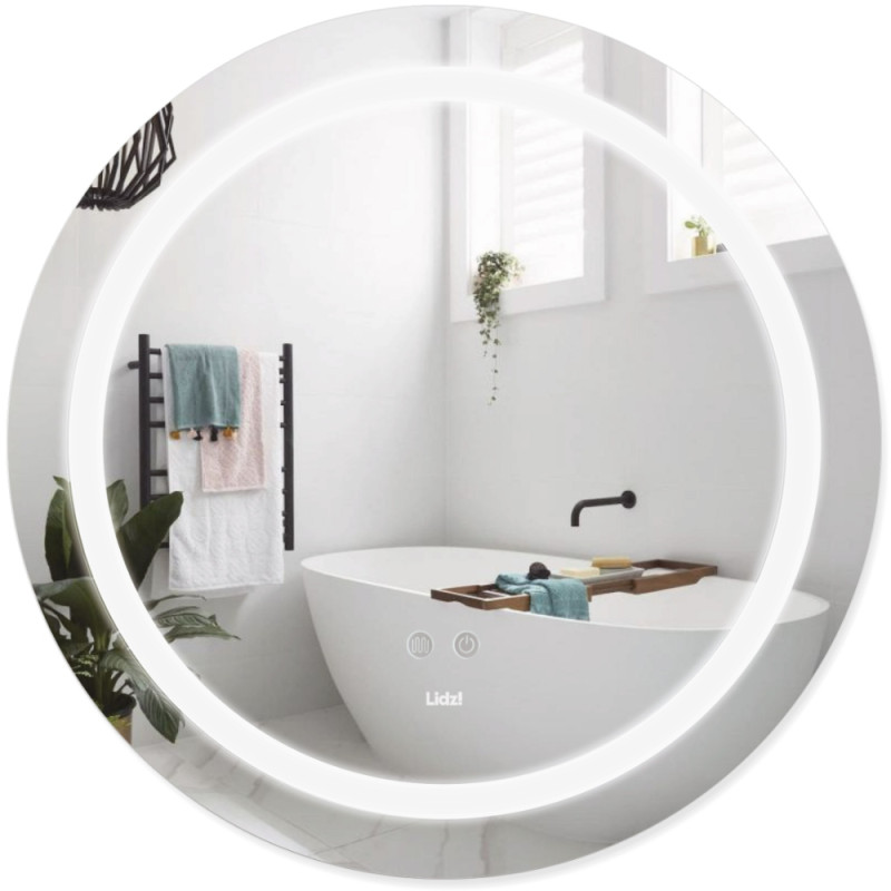 Зеркало Lidz Aria R600 с LED-подсветкой Touch, с антизапотеванием, с диммером, рег. яркости LD78LR600