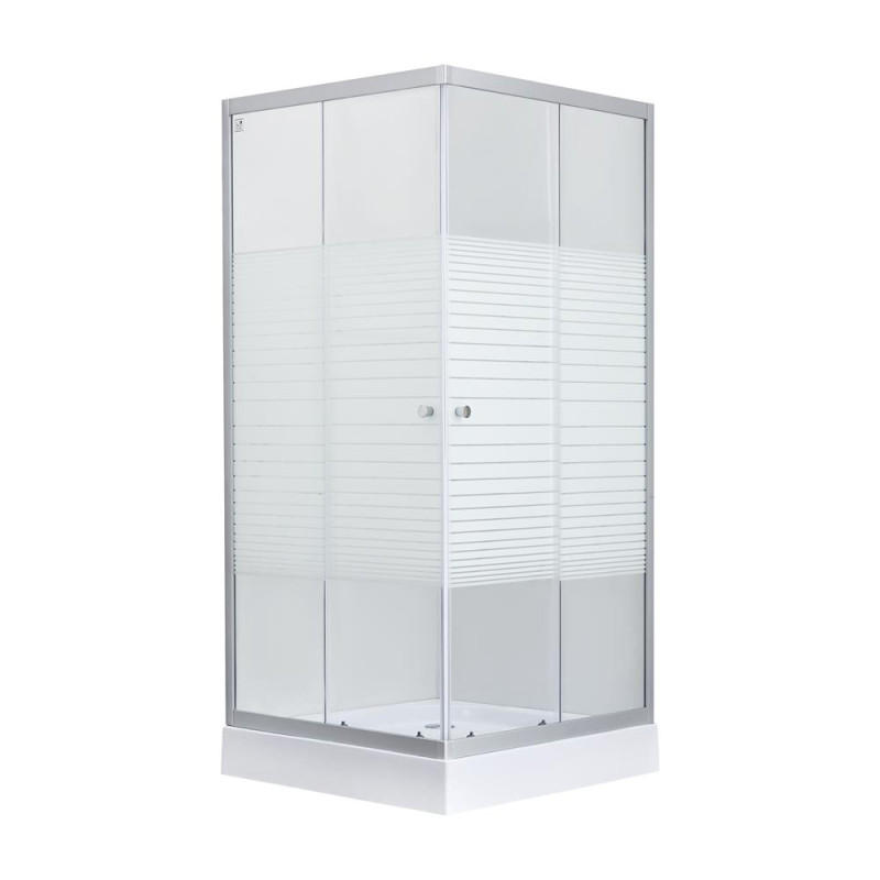 Душова кабіна Lidz Wiezak SC100x80.SAT.LOW.L, скло Linie 4 мм