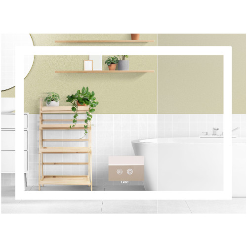 Зеркало Lidz Kubis (KU1) 900х700 с LED-подсветкой Touch, с антизапотеванием, с диммером, рег. яркости LD78LF9049070