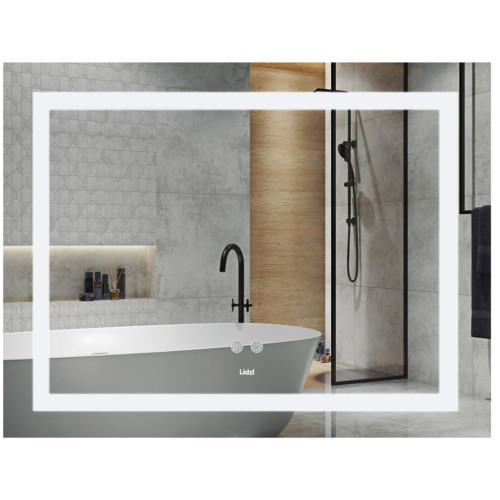 Зеркало Lidz Kubis (KU1) 1200х800 с LED-подсветкой Touch, с антизапотеванием, с диммером, рег. яркости LDKUB120080049008