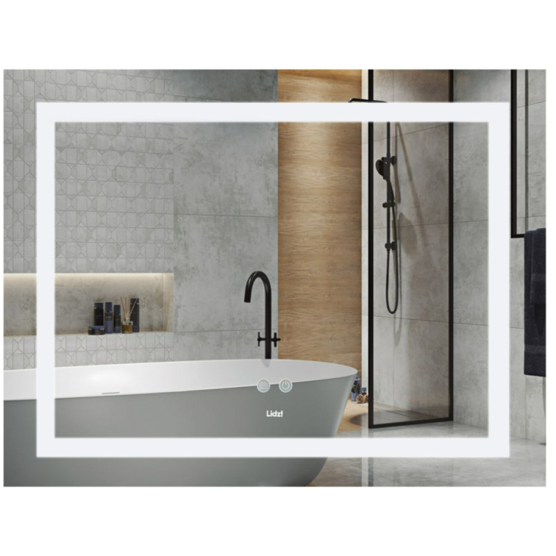Зеркало Lidz Kubis (KU1) 1200х800 с LED-подсветкой Touch, с антизапотеванием, с диммером, рег. яркости LDKUB120080049008