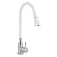 Змішувач для кухні Lidz Aria 015F31 з гнучким виливом (k35) LDARI015F31WNK36981 White / Nickel Змішувач для кухні Lidz Aria 015F31 з гнучким виливом (k35) LDARI015F31WNK36981 White / Nickel