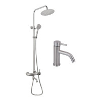Акционный набор: Lidz Aria 0011F Смеситель для раковины (k35) Nickel + Lidz Aria 1031 Душевая система на 3 потребителя (с изливом) (k35) Nickel Акционный набор: Lidz Aria 0011F Смеситель для раковины (k35) Nickel + Lidz Aria 1031 Душевая система на 3 потребителя (с изливом) (k35) Nickel