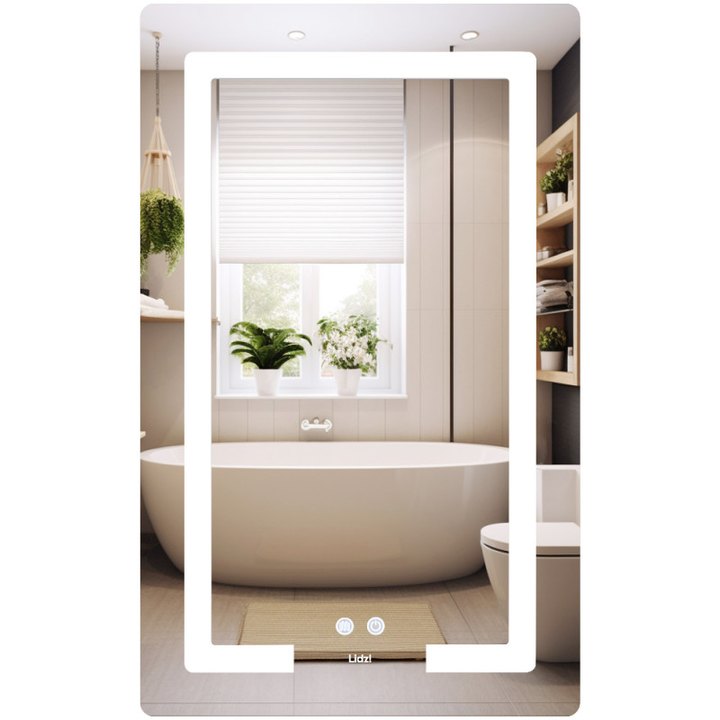 Зеркало Lidz Kubis (KU2) 500х800 с LED-подсветкой Touch, с антизапотеванием, с диммером, рег. яркости LD78LF936508048448