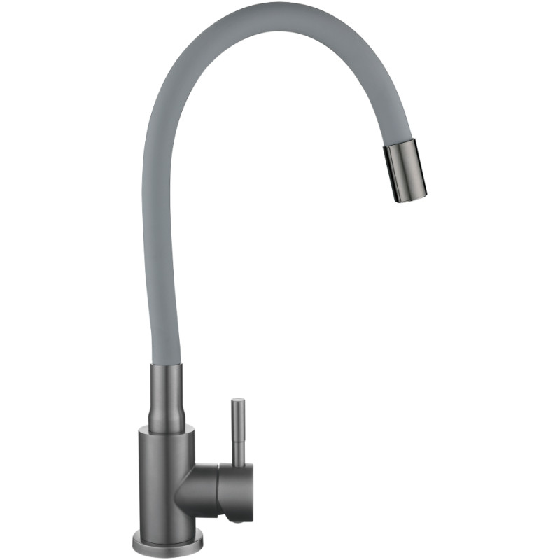Змішувач для кухні Lidz Aria 015F3 (k35) з гнучким виливом LDARI015F3GGRP49565 Graphite/Grey