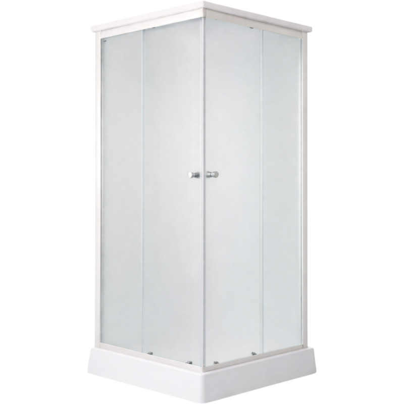 Душовий бокс Lidz Kubis SB90x90.SAT.LOW.FR, скло Frost 4 мм