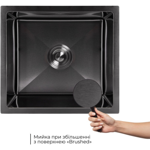Акционный набор Lidz: мойка H4843 Black PVD 3,0/1,0 мм + Смеситель Aria для кухни с гибким изливом (k35) Black