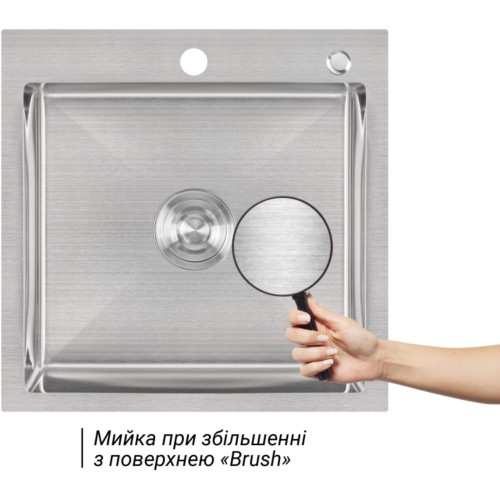 Акционный набор Lidz: мойка H5050 интегрированная Brushed Steel 3,0/1,0 мм + Смеситель Aria для кухни с гибким изливом (k35) Grey