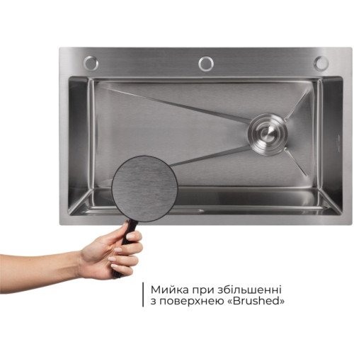 Акционный набор Lidz: мойка H7545 Brushed 3,0/1,0 мм + Смеситель Aria для кухни с гибким изливом (k35) Grey