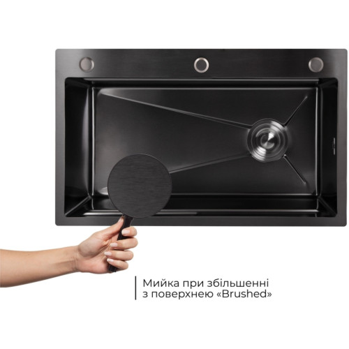 Акционный набор Lidz: мойка H7545B Blaсk PVD 3,0/1,0 мм + Смеситель Aria для кухни с гибким изливом (k35) Black