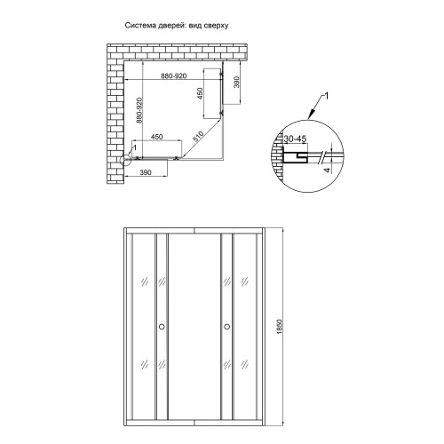 Душова кабіна Lidz Wiezak SC90x90.SAT.LOW.L, скло Linie 4 мм без піддону