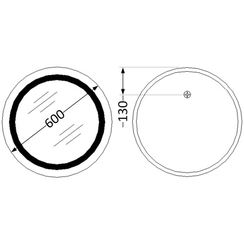 Зеркало Lidz Aria R600 с LED-подсветкой Touch, с антизапотеванием, с диммером, рег. яркости LD78LR600