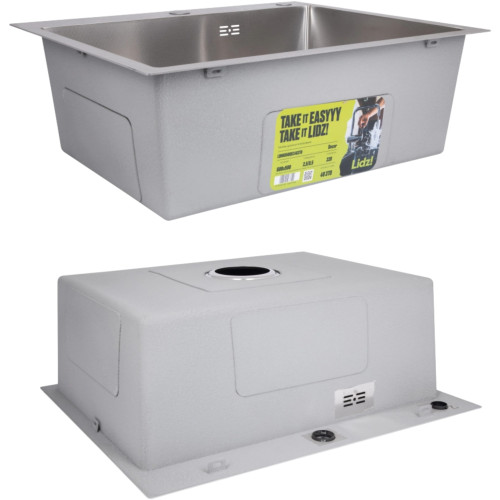 Акційний набір Lidz: мийка H6050H інтегрована Decor Honeycomb 2,5/0,5 мм LDH6050DEC48370 + Змішувач Aria для кухні з гнучким виливом (k35) Grey