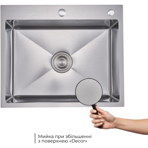 Акційний набір Lidz: мийка H6050H інтегрована Decor Honeycomb 2,5/0,5 мм LDH6050DEC48370 + Змішувач Aria для кухні з гнучким виливом (k35) Grey