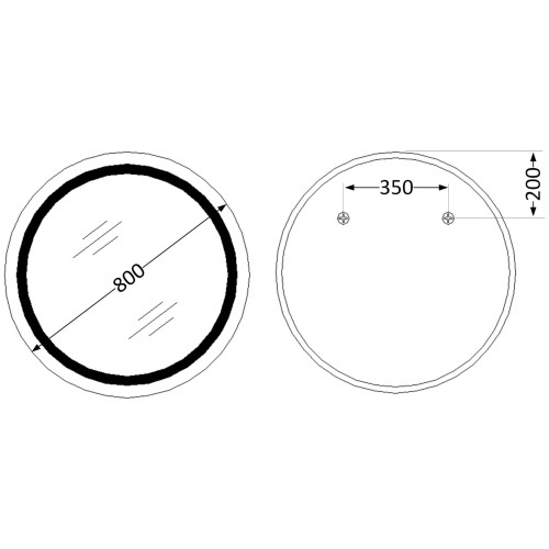 Зеркало Lidz Aria R800 с LED-подсветкой Touch, с антизапотеванием, с диммером, рег. яркости LD78LR800