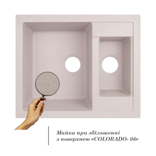 Кухонная мойка с дополнительной чашей Lidz 615x500/200 COL-06 (LIDZCOL06615500200)