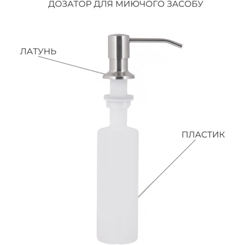 Акционный набор Lidz: мойка H6845 Decor 3,0/1,0 мм + Смеситель Aria для кухни с гибким изливом (k35) Grey