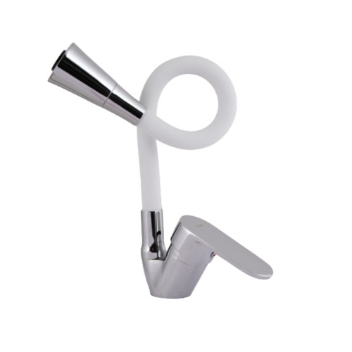 Змішувач для кухні Lidz Tani 008F3 з гнучким виливом (k40) LDTAN008F3WCR37037 White / Chrome