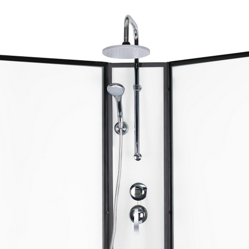 Душовий бокс Lidz Majatek SB90x90.BLA.LOW.TR, скло прозоре 5 мм