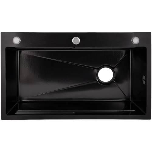 Мийка для кухні інтегрована Lidz Handmade H7545B Decor Black PVD Honeycomb 3,0/1,0 мм LDH7545BDECPVD48373