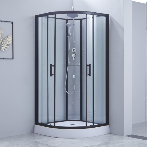 Душовий бокс Lidz Majatek SB90x90.BLA.LOW.TR, скло прозоре 5 мм