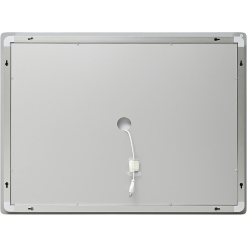 Дзеркало Lidz Kubis (KU2) 1000х800 з годинником, з LED-підсвічуванням Touch, з антизапотіванням, з димером, рег. яскравості LDKU1000800CL49282