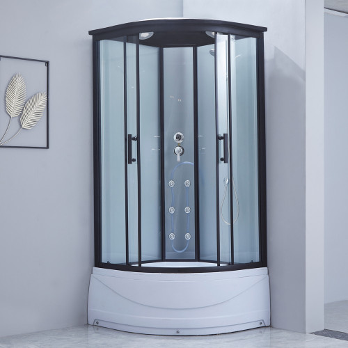 Гідромасажний бокс Lidz Majatek SBM90x90.BLA.HIGH.TR, скло прозоре 5 мм