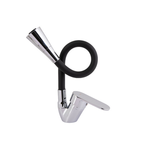 Змішувач для кухні Lidz Tani 008F3 з гнучким виливом (k40) LDTAN008F3BCR39484 Black / Chrome