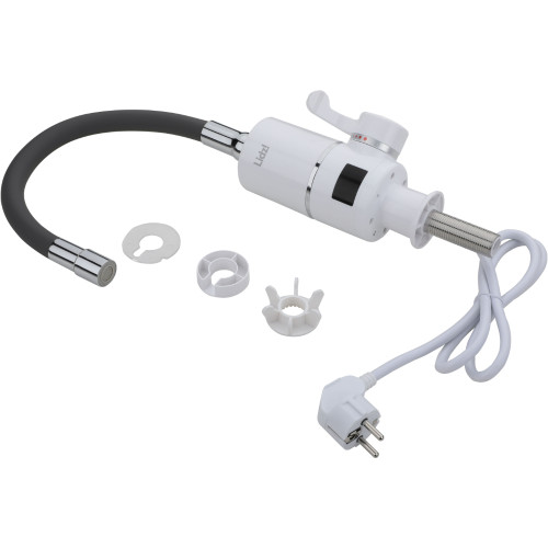 Проточный кран с гибким изливом для кухни Lidz Warm 065 LDWAR065BLA49095 White/Black