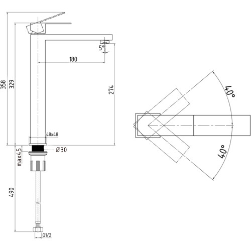 Змішувач для раковини високий Lidz Helix 001FH (k35)  LDHEL001FHNKS49179 Nickel