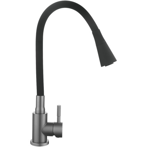 Змішувач для кухні Lidz Aria 015F31 (k35) з гнучким виливом LDARI015F31BGRP49566 Graphite/Black