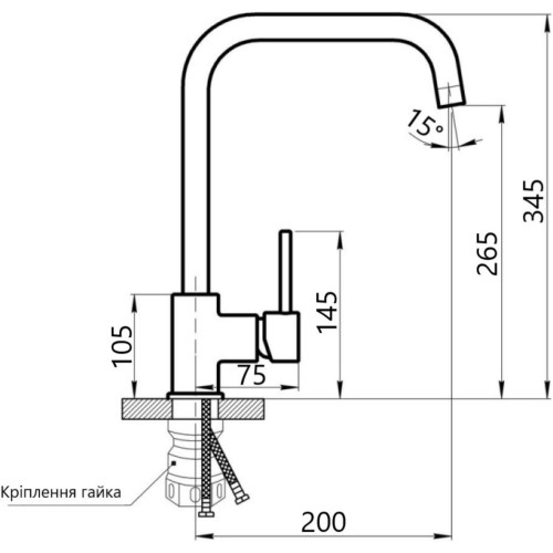 Змішувач для кухні Lidz Aria 015F1 (k35) LDARI015F1GRP49558 Graphite