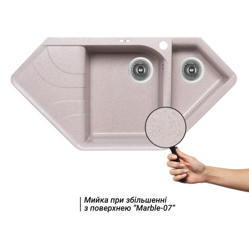 Кухонная мойка Lidz с дополнительной чашей 1000x500/225 MAR-07 (LIDZMAR071000500225)