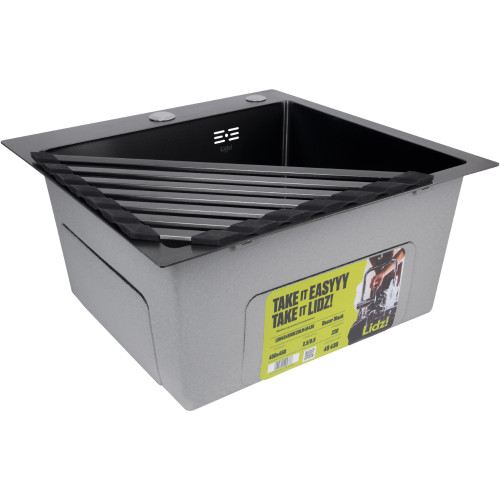 Сушилка на кухонную мойку угловая Lidz Acsis LA20 Black, плоска основа, для посуды 477х198 мм LDACSLA20BLM49773