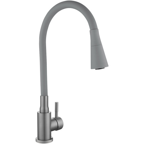 Змішувач для кухні Lidz Aria 015F31 (k35) з гнучким виливом LDARI015F31GGRP49567 Graphite/Grey