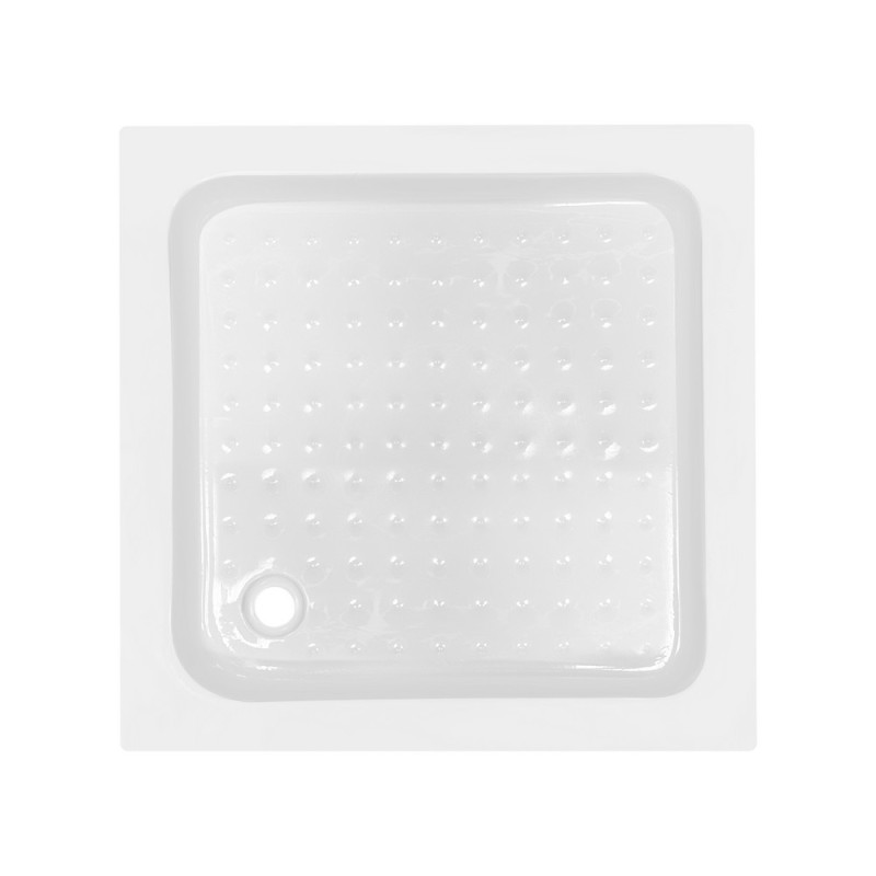 Душевой поддон Lidz KAPIELKA ST80x80х14 низкий квадратный, диаметр слива 52 мм