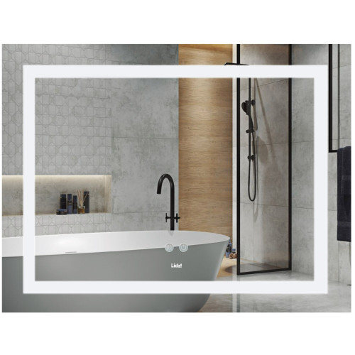 Зеркало Lidz Kubis 1000х800 с LED-подсветкой Touch, с антизапотеванием, с диммером, рег. яркости LD78LF61410080