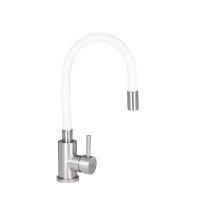 Змішувач для кухні Lidz Aria 015F3 з гнучким виливом (k35) LDARI015F3WHI43362 White / Nickel Змішувач для кухні Lidz Aria 015F3 з гнучким виливом (k35) LDARI015F3WHI43362 White / Nickel