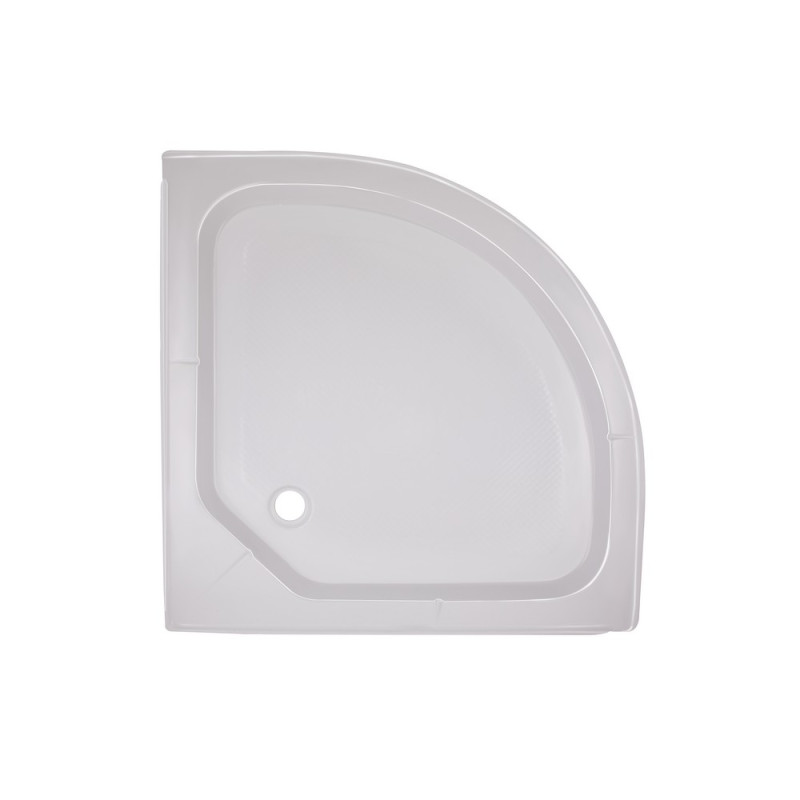 Душовий піддон Lidz KAPIELKA ST80x80x14 низький, напівкруглий, діаметр зливу 52 мм