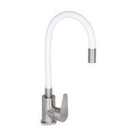Смеситель для кухни Lidz Vida 015F3 с гибким изливом (k35) LDVID015F3WHI43357 White / Nickel Смеситель для кухни Lidz Vida 015F3 с гибким изливом (k35) LDVID015F3WHI43357 White / Nickel