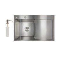 Мойка для кухни интегрированная Lidz Handmade H7849R крыло справа (LDH7849BRUR45591) Brushed Steel 3,0/1,0 мм Мойка для кухни интегрированная Lidz Handmade H7849R крыло справа (LDH7849BRUR45591) Brushed Steel 3,0/1,0 мм