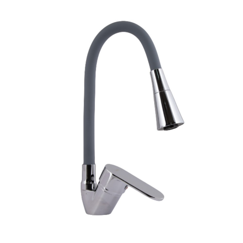 Смеситель для кухни Lidz Tani 008F3 с гибким изливом (k40) LDTAN008F3GCR39507 Grey / Chrome