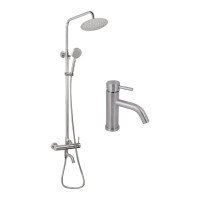 Акционный набор: Lidz Aria 0011F Смеситель для раковины (k35) Nickel + Lidz Aria 1031 Душевая система на 3 потребителя (с изливом) (k35) Nickel Акционный набор: Lidz Aria 0011F Смеситель для раковины (k35) Nickel + Lidz Aria 1031 Душевая система на 3 потребителя (с изливом) (k35) Nickel
