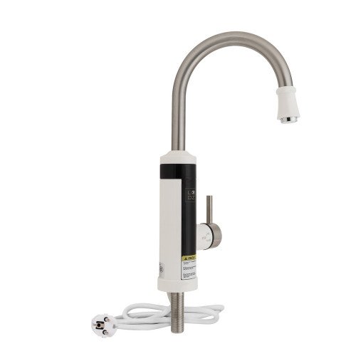 Проточний кран для кухні Lidz Warm 059 LDWAR059WNK35878 White / Nickel