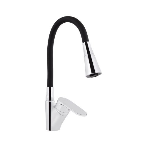 Змішувач для кухні Lidz Tani 007F3 з гнучким виливом (k40) LDTAN007F3BCR37649 Chrome/Black