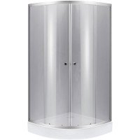 Душевая кабина Latwa SC90x90.SAT.LOW.DGR, полукруглая, стекло тонированное 4 мм + Душевой поддон Kapielka ST90x90x14