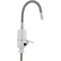 Проточний кран з гнучким виливом для кухні Lidz Warm 065 LDWAR065GRE49096 White/Grey