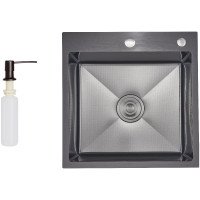 Мойка для кухни интегрированная Lidz Handmade H5050HB Decor Black PVD Honeycomb 2,5/0,5 мм LDH5050BDECPVD48369